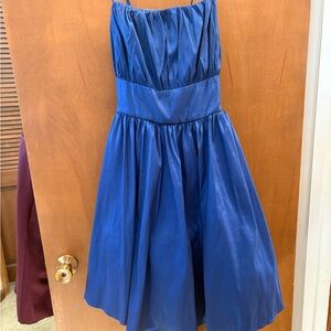 Macy's Royal Blue Fit-and-Flare Satin Cocktail Dress